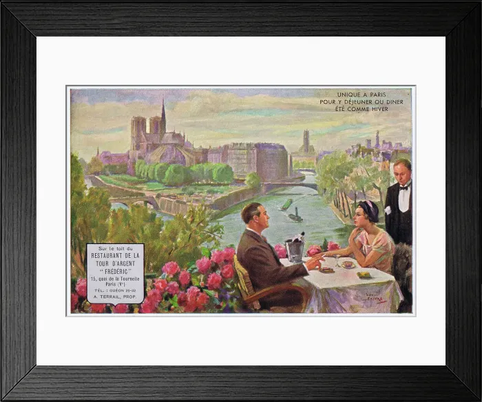 Framed Print : Couple enjoing dinner - Restaurant de la Tour D'Argent Framed Print : Couple enjoing dinner - Restaurant de la Tour D'Argent
