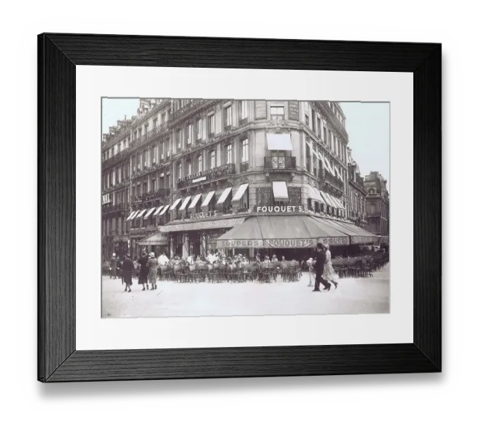 Framed Print : The exterior of Fouquet's cafe and bar, Paris, 1920s Framed Print : The exterior of Fouquet's cafe and bar, Paris, 1920s