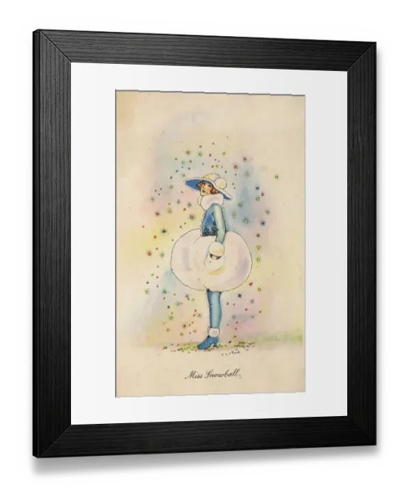 Framed Print : Art deco sketch by C. E. Shand for Snowball, 1920s Framed Print : Art deco sketch by C. E. Shand for Snowball, 1920s
