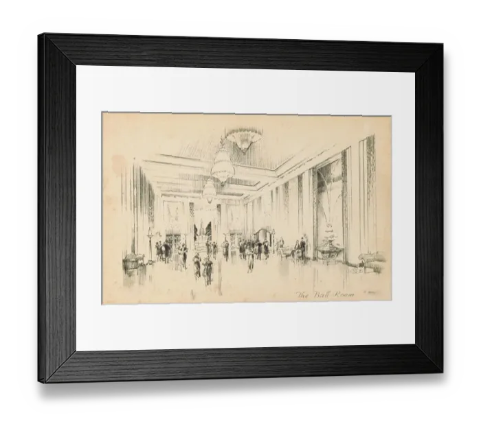 Framed Print : A sketch of the Ballroom in the Park Lane Hotel, London Framed Print : A sketch of the Ballroom in the Park Lane Hotel, London