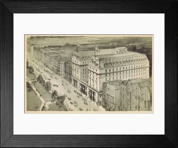 Framed Print : A sketch of the exterior of the Park Lane Hotel, London Framed Print : A sketch of the exterior of the Park Lane Hotel, London