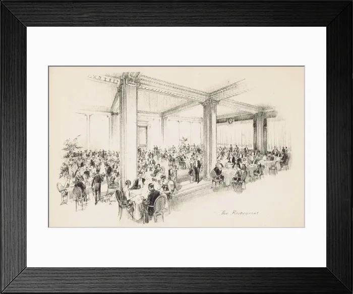 Framed Print : A sketch of the Restaurant in the Park Lane Hotel, London Framed Print : A sketch of the Restaurant in the Park Lane Hotel, London