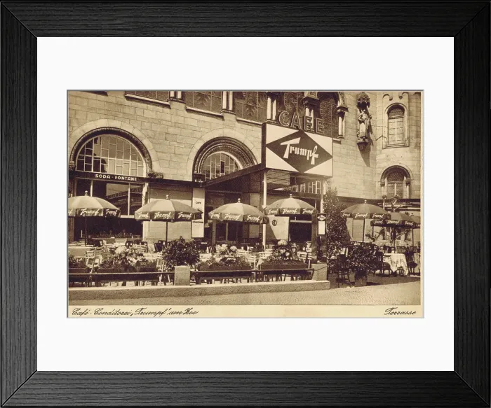 Framed Print : Exterior and terrace of Trumpf Cafe, Charlottenburg, Berlin Framed Print : Exterior and terrace of Trumpf Cafe, Charlottenburg, Berlin