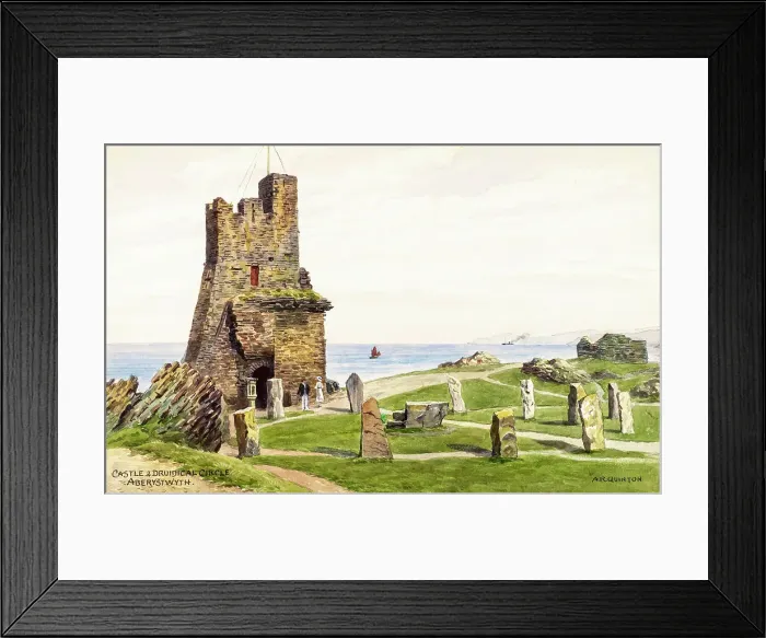 Framed Print : Castle and Druidical Circle, Aberystwyth, Wales Framed Print : Castle and Druidical Circle, Aberystwyth, Wales