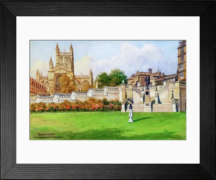 Framed Print : Bath Abbey from Institute Gardens, Bath, Somerset