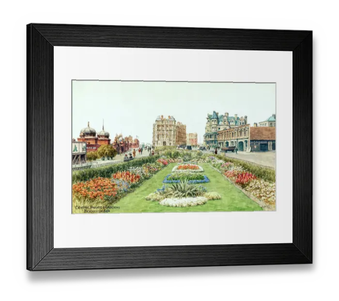 Framed Print : Central Parade and Gardens, Bexhill on Sea, East Sussex Framed Print : Central Parade and Gardens, Bexhill on Sea, East Sussex