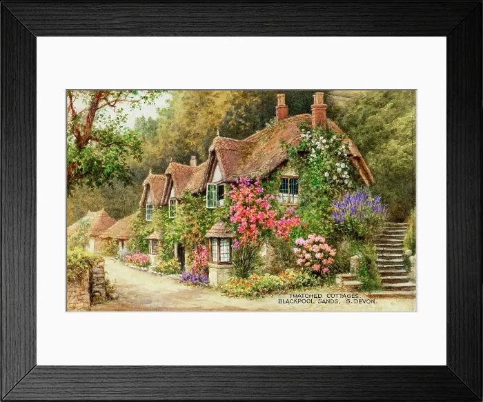 Framed Print : Cottages, Blackpool Sands, near Dartmouth, South Devon Framed Print : Cottages, Blackpool Sands, near Dartmouth, South Devon