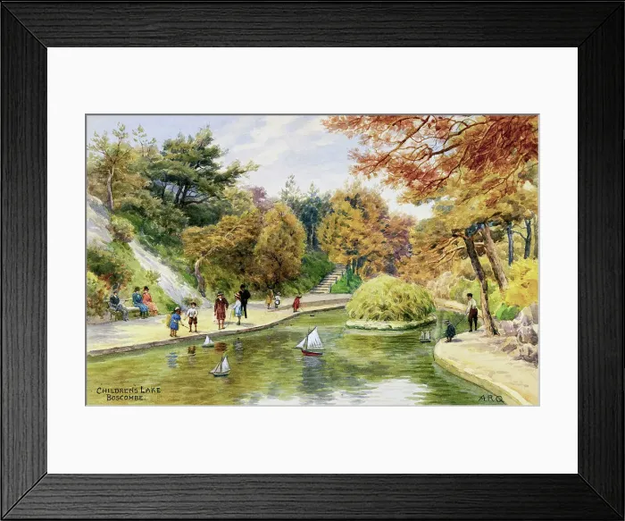 Framed Print : Children's Lake, Boscombe, Dorset Framed Print : Children's Lake, Boscombe, Dorset