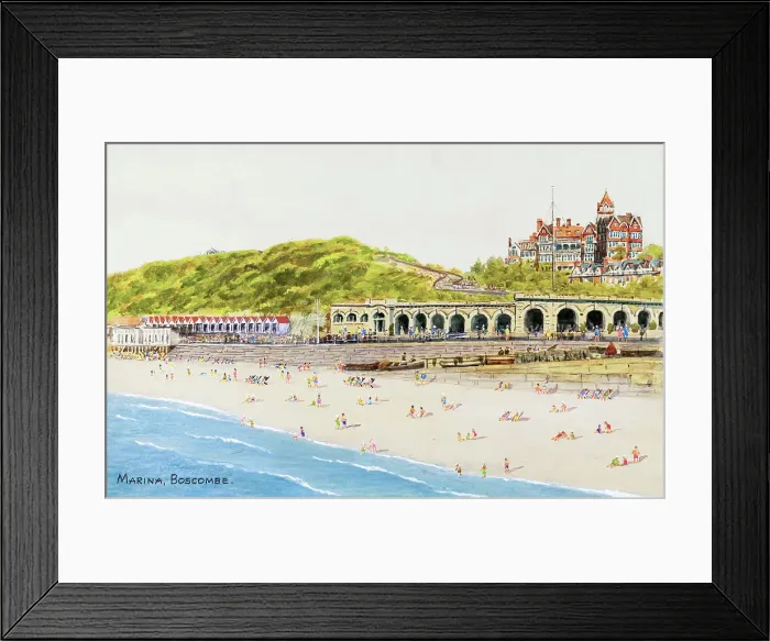 Framed Print : Marina, Boscombe, Dorset Framed Print : Marina, Boscombe, Dorset