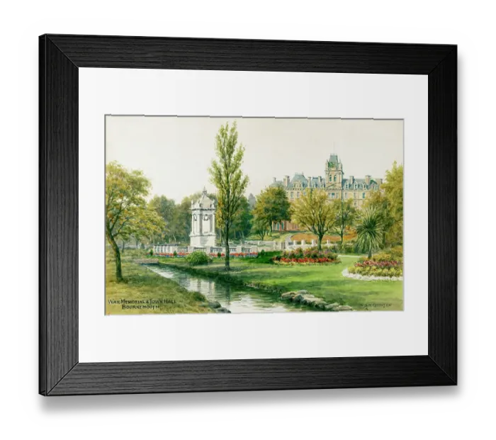 Framed Print : War Memorial and Town Hall, Bournemouth, Dorset Framed Print : War Memorial and Town Hall, Bournemouth, Dorset