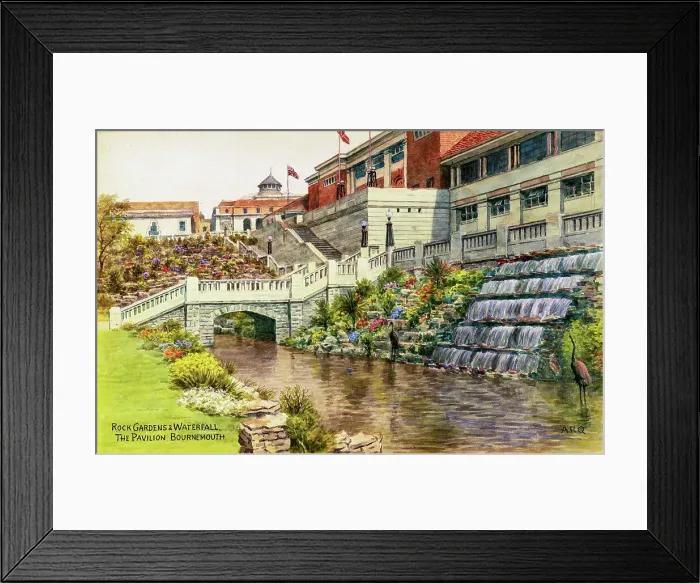 Framed Print : Rock Gardens and Waterfall, Pavilion, Bournemouth, Dorset Framed Print : Rock Gardens and Waterfall, Pavilion, Bournemouth, Dorset