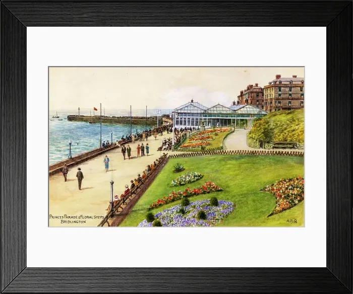 Framed Print : Princes Parade & Floral Steps, Bridlington, North Yorkshire Framed Print : Princes Parade & Floral Steps, Bridlington, North Yorkshire