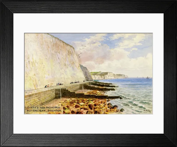 Framed Print : Cliffs and New Promenade, Rottingdean, Sussex Framed Print : Cliffs and New Promenade, Rottingdean, Sussex