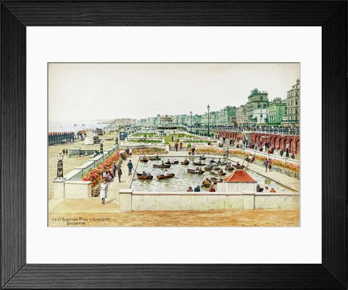 Framed Print : New Boating Pool and Gardens, Brighton, Sussex Framed Print : New Boating Pool and Gardens, Brighton, Sussex