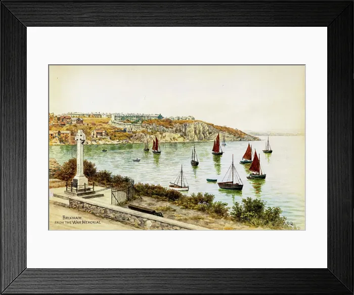 Framed Print : Brixham, Devon, from the War Memorial Framed Print : Brixham, Devon, from the War Memorial