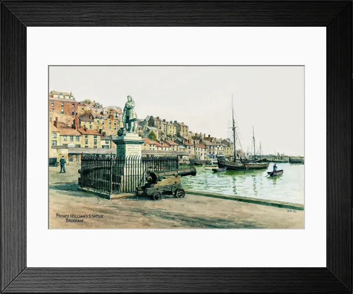 Framed Print : Prince William's Statue, Brixham, Devon Framed Print : Prince William's Statue, Brixham, Devon