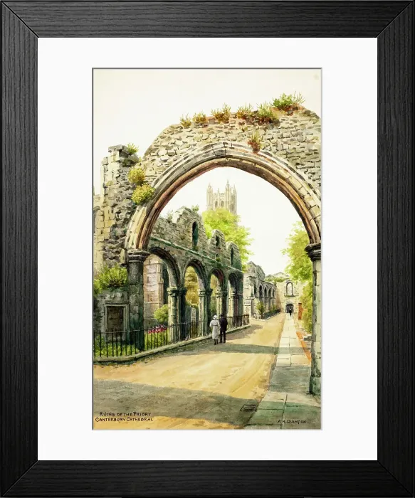 Framed Print : Ruins of the Priory, Canterbury Cathedral, Kent Framed Print : Ruins of the Priory, Canterbury Cathedral, Kent