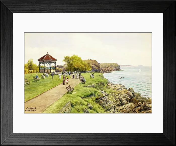 Framed Print : Green Beach, Clevedon, Somerset Framed Print : Green Beach, Clevedon, Somerset