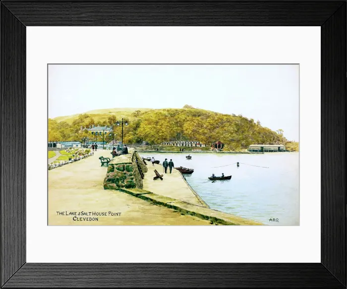 Framed Print : Lake and Salt House Point, Clevedon, Somerset Framed Print : Lake and Salt House Point, Clevedon, Somerset
