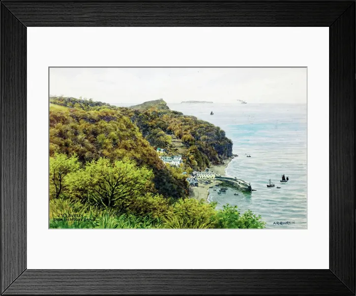 Framed Print : Clovelly, Devon, viewed from Hobby Drive Framed Print : Clovelly, Devon, viewed from Hobby Drive