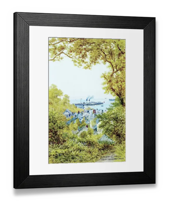 Framed Print : Clovelly, Devon, viewed from Hobby Drive Framed Print : Clovelly, Devon, viewed from Hobby Drive