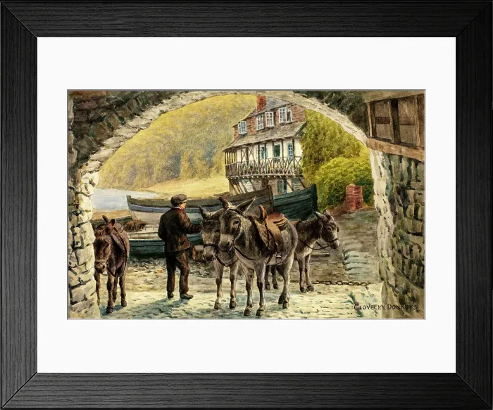 Framed Print : Donkeys of Clovelly, Devon Framed Print : Donkeys of Clovelly, Devon