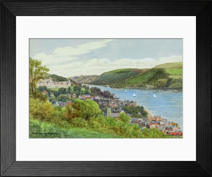 Framed Print : Dartmouth Harbour and River Dart, Devon Framed Print : Dartmouth Harbour and River Dart, Devon