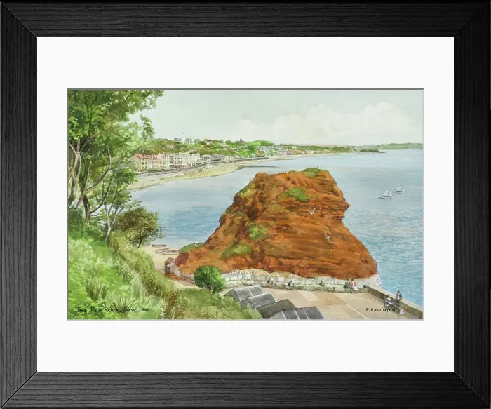 Framed Print : Red Rock, Dawlish, South Devon