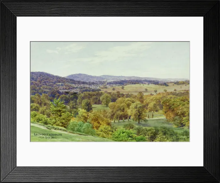 Framed Print : Leith Hill and Dorking, Surrey, viewed from Box Hill Framed Print : Leith Hill and Dorking, Surrey, viewed from Box Hill