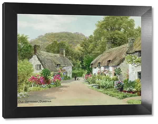 Thatched cottages, Dunster, Exmoor, Somerset