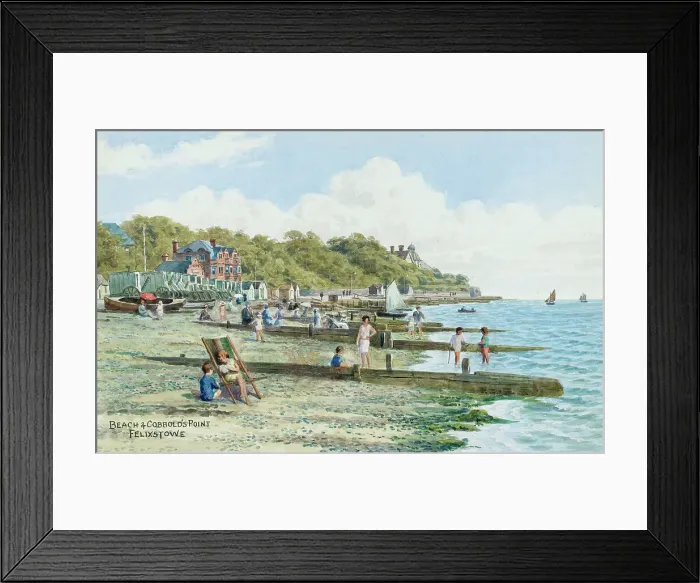 Framed Print : Beach and Cobbold's Point, Felixstowe, Suffolk Framed Print : Beach and Cobbold's Point, Felixstowe, Suffolk