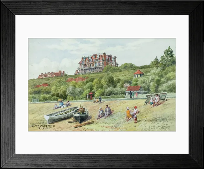 Framed Print : Beach and Cliff Hotel, Felixstowe, Suffolk