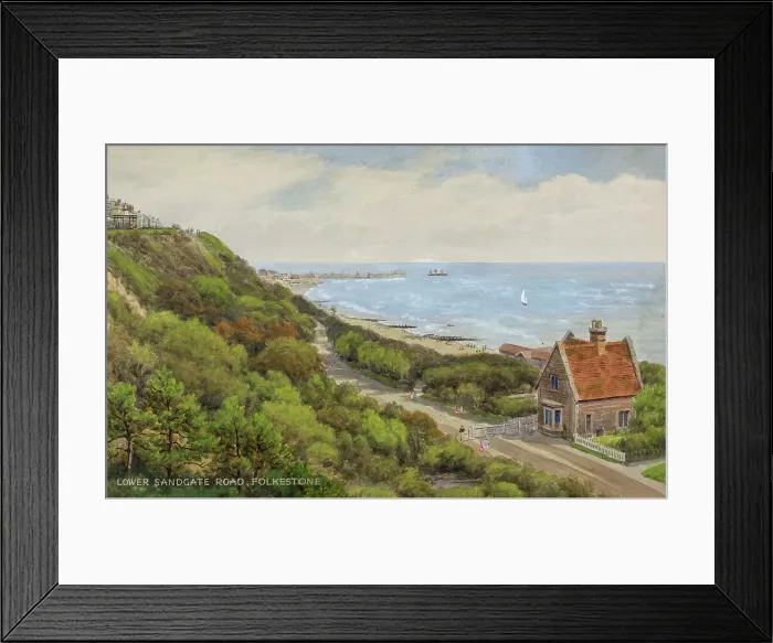 Framed Print : Lower Sandgate Road, Folkestone, Kent Framed Print : Lower Sandgate Road, Folkestone, Kent