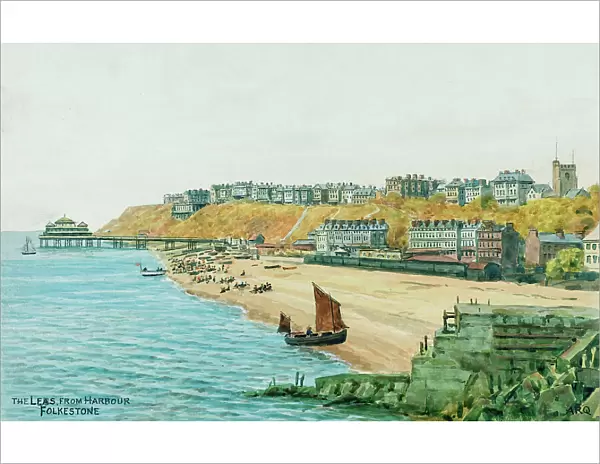 The Leas, Folkestone, Kent, viewed from the Harbour