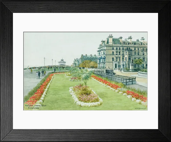 Framed Print : The Leas, looking west, Folkestone, Kent Framed Print : The Leas, looking west, Folkestone, Kent
