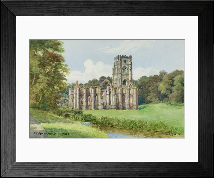 Framed Print : Fountains Abbey, North Yorkshire, viewed from the east Framed Print : Fountains Abbey, North Yorkshire, viewed from the east