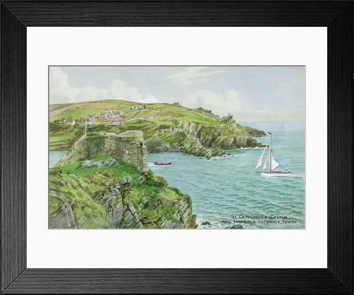 Framed Print : St Catherine's Castle and harbour entrance, Fowey, Cornwall Framed Print : St Catherine's Castle and harbour entrance, Fowey, Cornwall