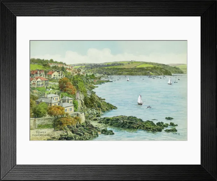 Framed Print : Fowey, Cornwall, viewed from Castle Hill Framed Print : Fowey, Cornwall, viewed from Castle Hill