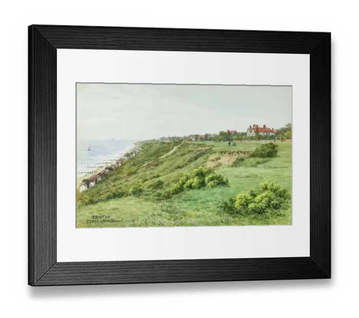Framed Print : Cliffs and beach, Frinton-on-Sea, Essex, viewed from east Framed Print : Cliffs and beach, Frinton-on-Sea, Essex, viewed from east