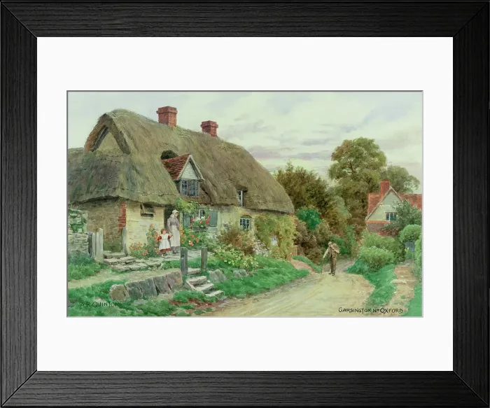 Framed Print : Thatched cottage at Garsington, Oxfordshire Framed Print : Thatched cottage at Garsington, Oxfordshire