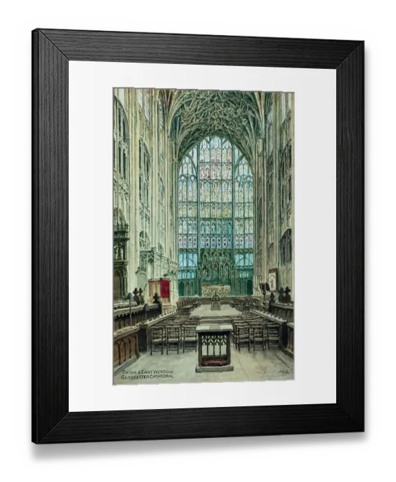 Framed Print : Choir and East Window, Gloucester Cathedral, Gloucestershire Framed Print : Choir and East Window, Gloucester Cathedral, Gloucestershire