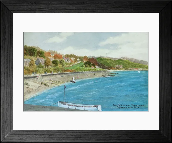 Framed Print : Beach and Promenade, Grange over Sands, Morecambe Bay Framed Print : Beach and Promenade, Grange over Sands, Morecambe Bay