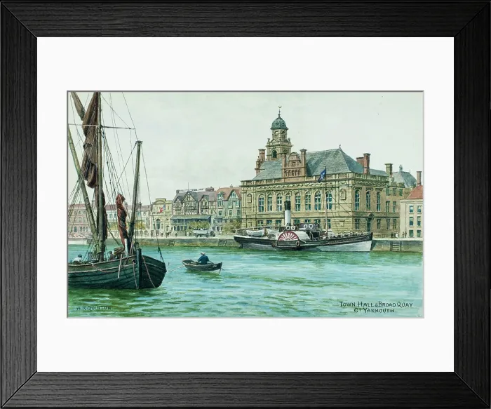 Framed Print : Town Hall and Broad Quay, Great Yarmouth, Norfolk Framed Print : Town Hall and Broad Quay, Great Yarmouth, Norfolk