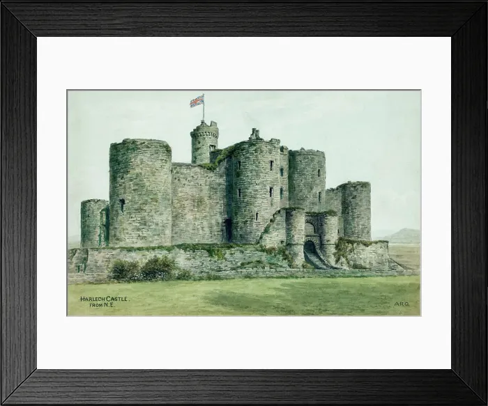 Framed Print : Harlech Castle, Gwynedd, Wales, from the north east Framed Print : Harlech Castle, Gwynedd, Wales, from the north east