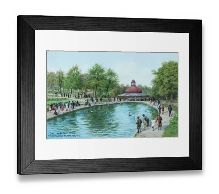 Framed Print : Children's Boat Pond, Valley Gardens, Harrogate, Yorkshire Framed Print : Children's Boat Pond, Valley Gardens, Harrogate, Yorkshire