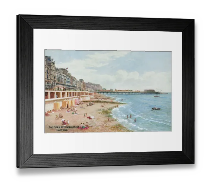 Framed Print : Pier and Eversfield Place, Hastings, East Sussex Framed Print : Pier and Eversfield Place, Hastings, East Sussex