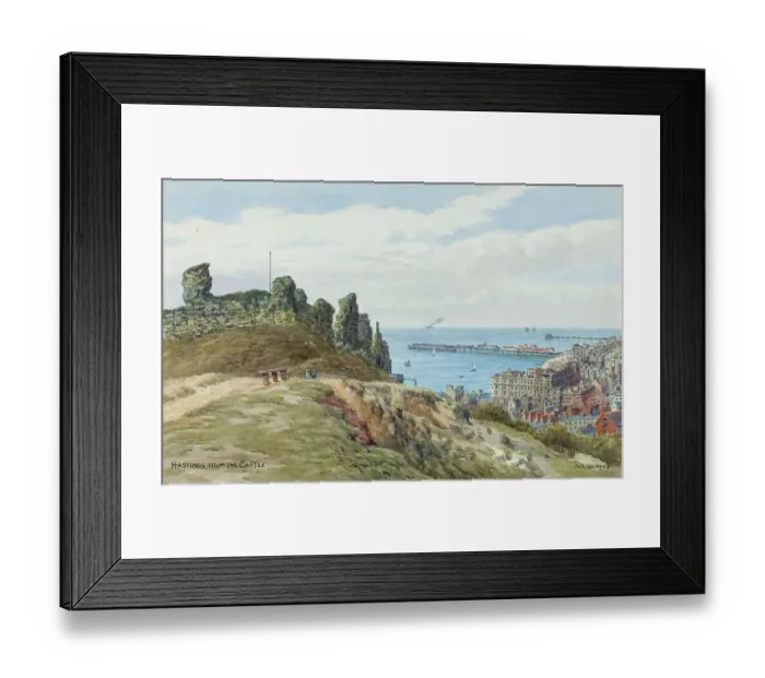 Framed Print : Hastings, East Sussex, viewed from the Castle Framed Print : Hastings, East Sussex, viewed from the Castle