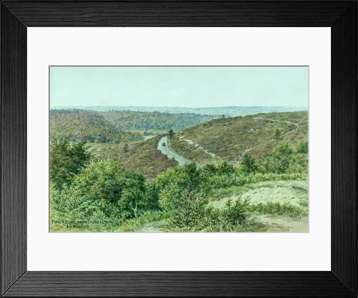 Framed Print : Punchbowl viewed from Gibbet Cross, Hindhead, Surrey Framed Print : Punchbowl viewed from Gibbet Cross, Hindhead, Surrey