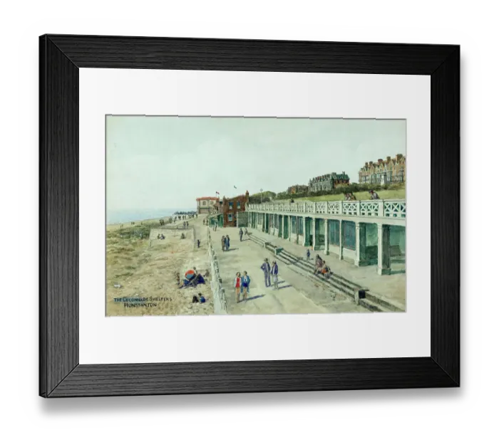 Framed Print : Colonnade Shelters, Hunstanton, Norfolk Framed Print : Colonnade Shelters, Hunstanton, Norfolk