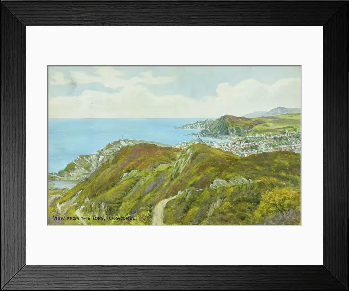 Framed Print : Ilfracombe, North Devon, viewed from the Tors Framed Print : Ilfracombe, North Devon, viewed from the Tors